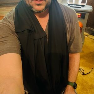 lululemon black snap detail lightweight scarf - NEW! UNISEX